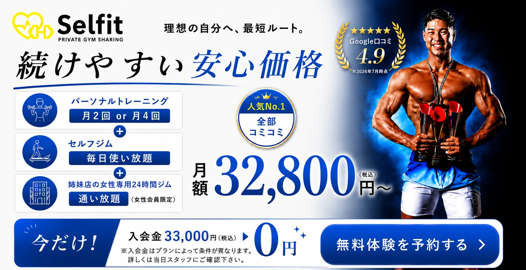 パーソナルジム・レンタルジム｜セルフィット武蔵小山店