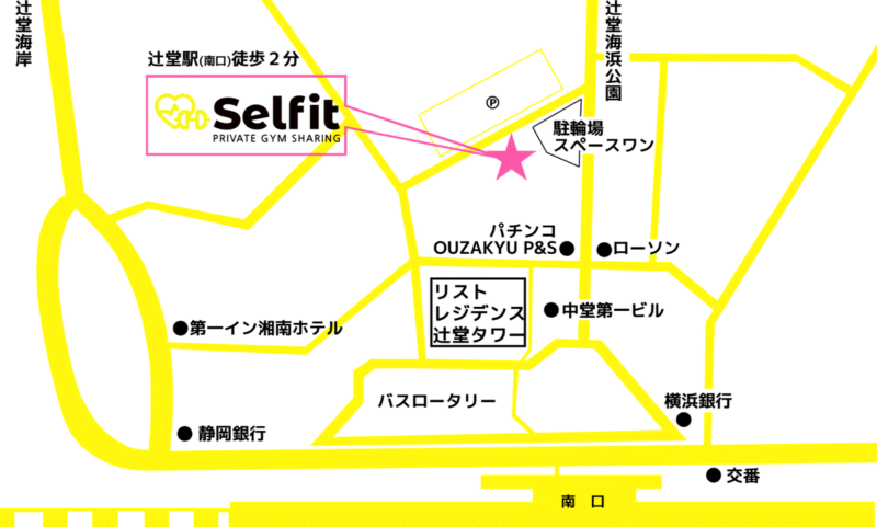 selfit gym sharing tsujido map